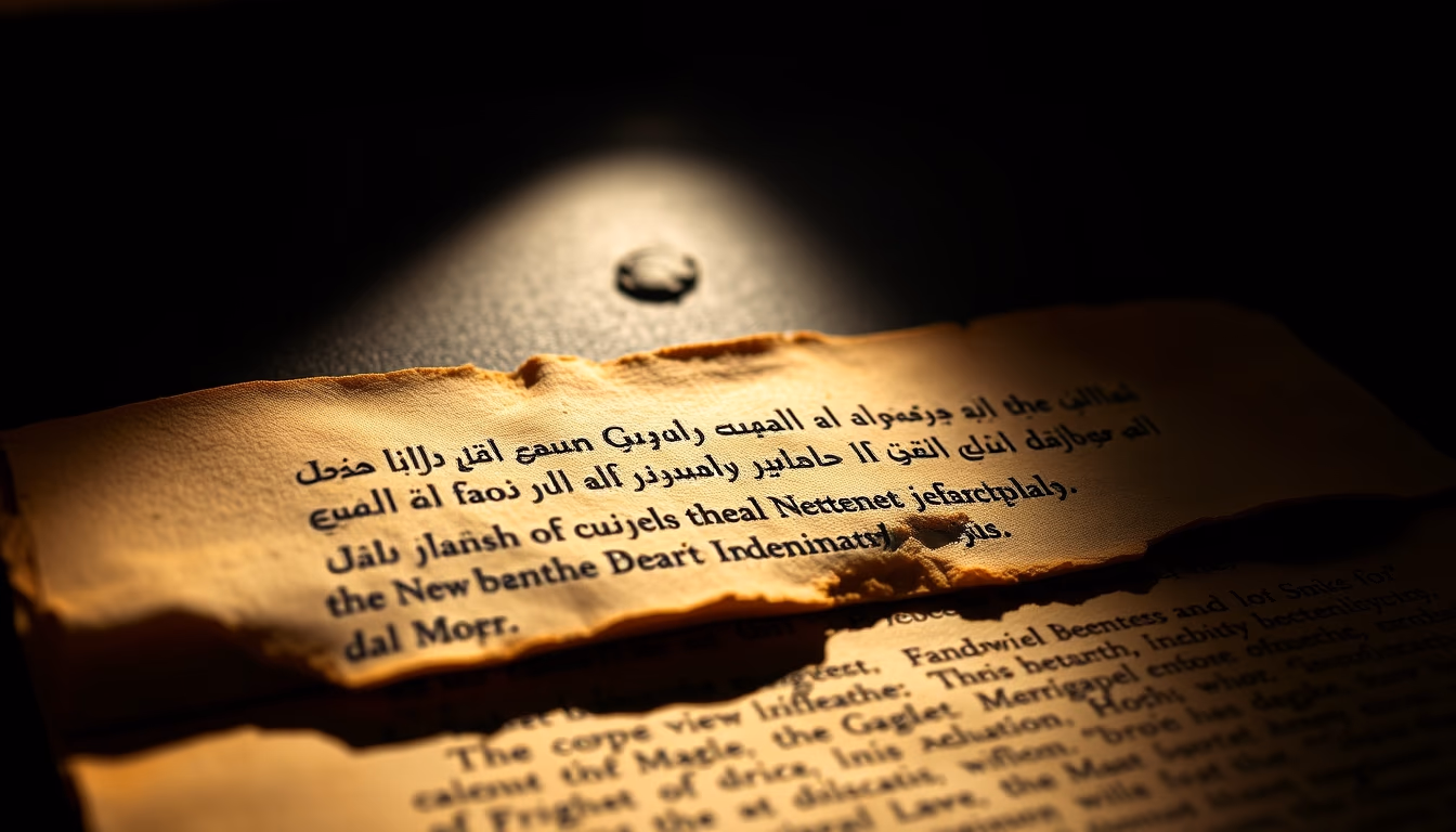 dead sea scrolls fragment in editorial style