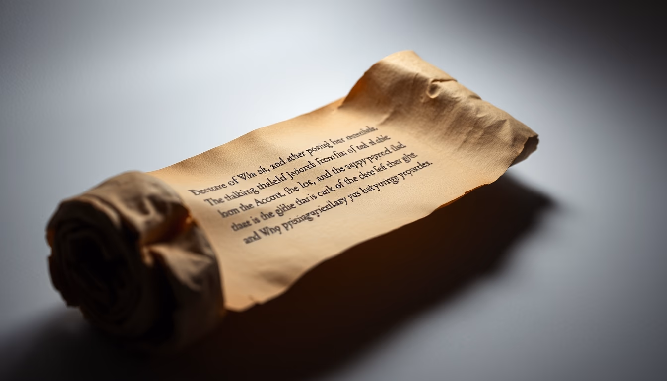 dead sea scrolls fragment in editorial style