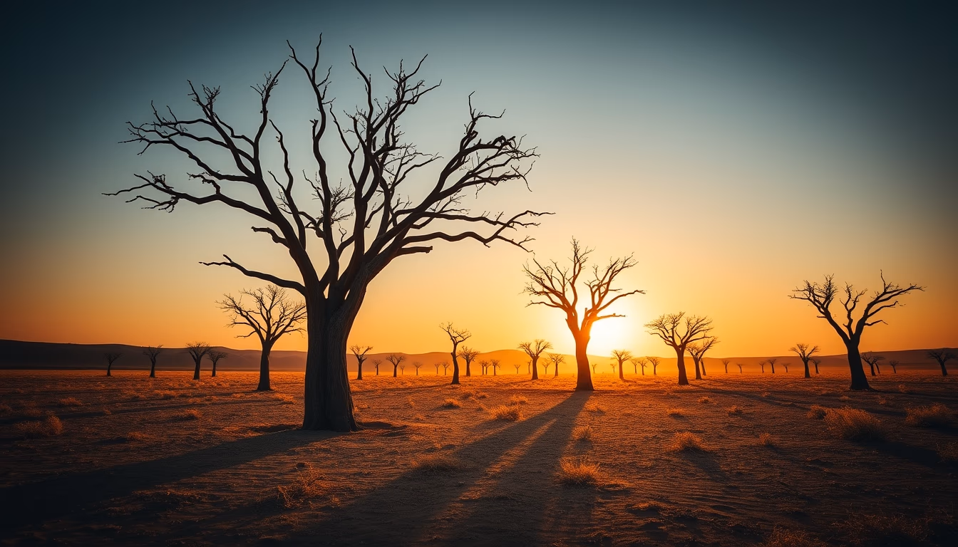 dead vlei namibia trees in editorial style