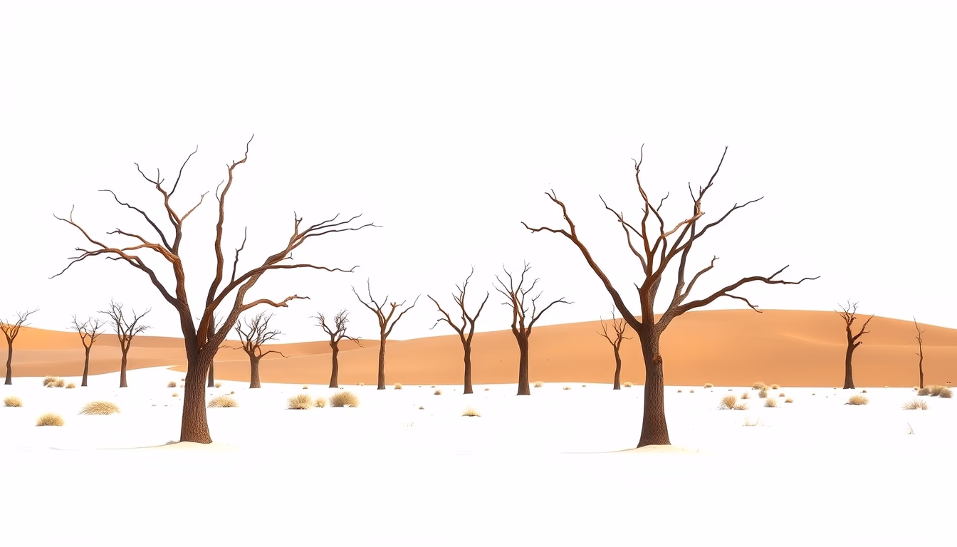 dead vlei namibia trees in editorial style