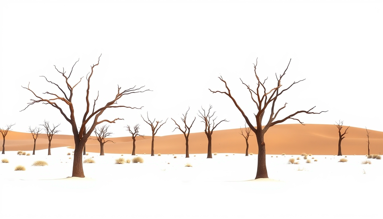 dead vlei namibia trees in editorial style