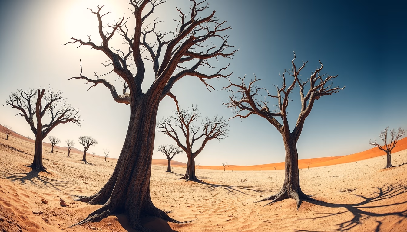 dead vlei namibia trees in editorial style