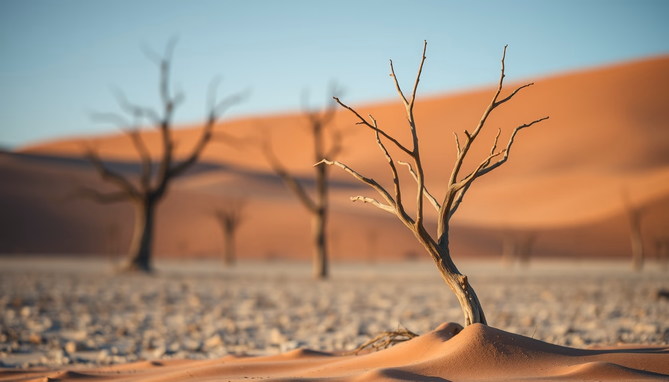 dead vlei namibia trees in editorial style