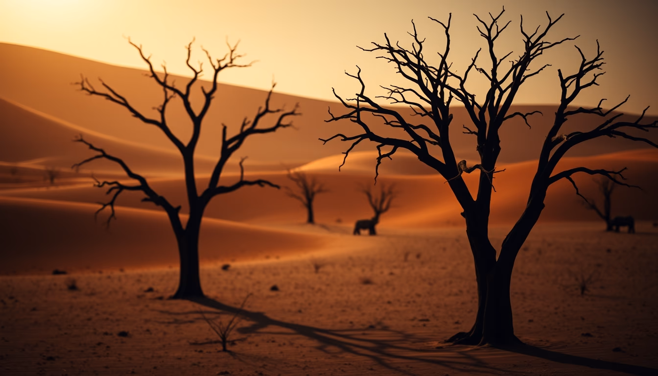dead vlei namibia trees in editorial style