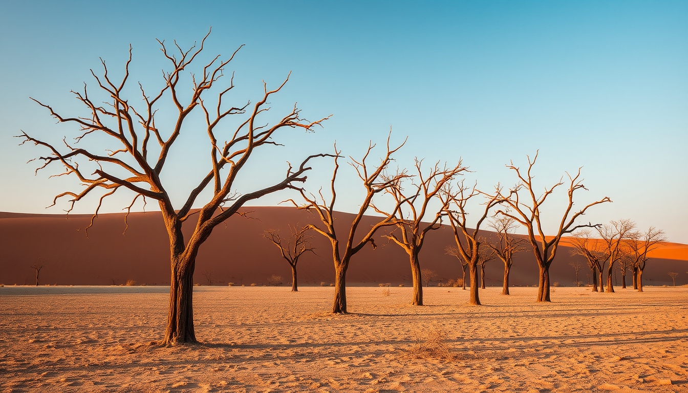 dead vlei namibia trees in editorial style