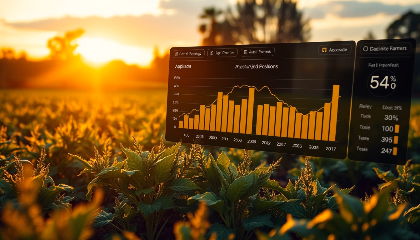 decentralized app dashboard showing yield farming positions in editorial style