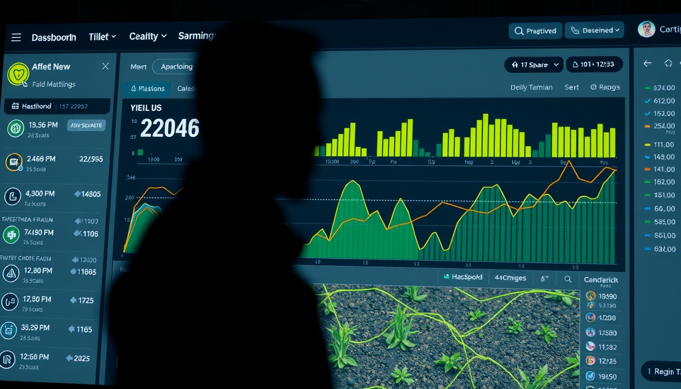 Dashboard de dapp descentralizada mostrando posições de yield farming em estilo editorial