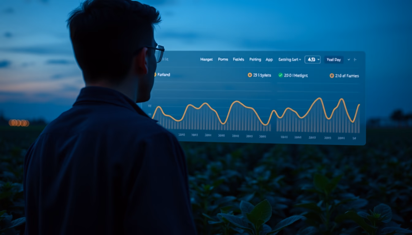 Dashboard de dapp descentralizada mostrando posições de yield farming em estilo editorial