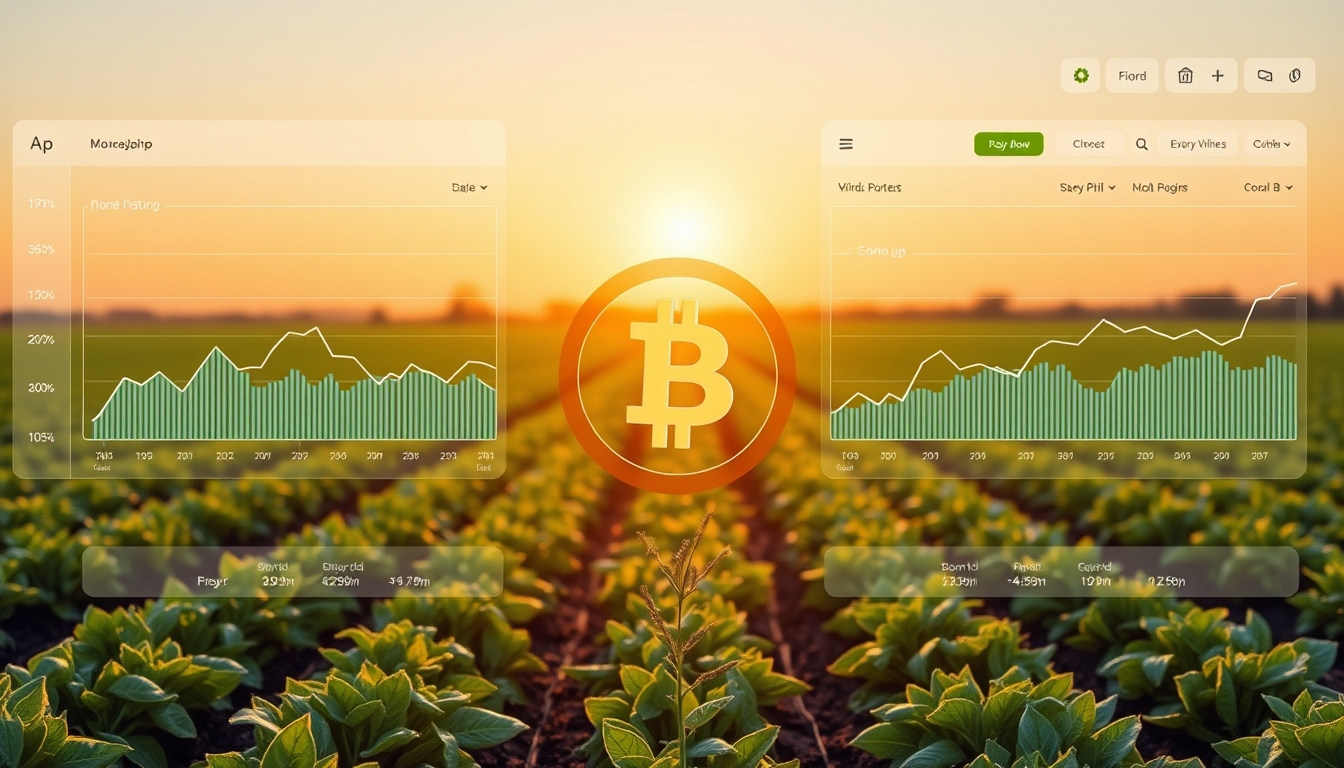 Dashboard de dapp descentralizada mostrando posições de yield farming em estilo editorial