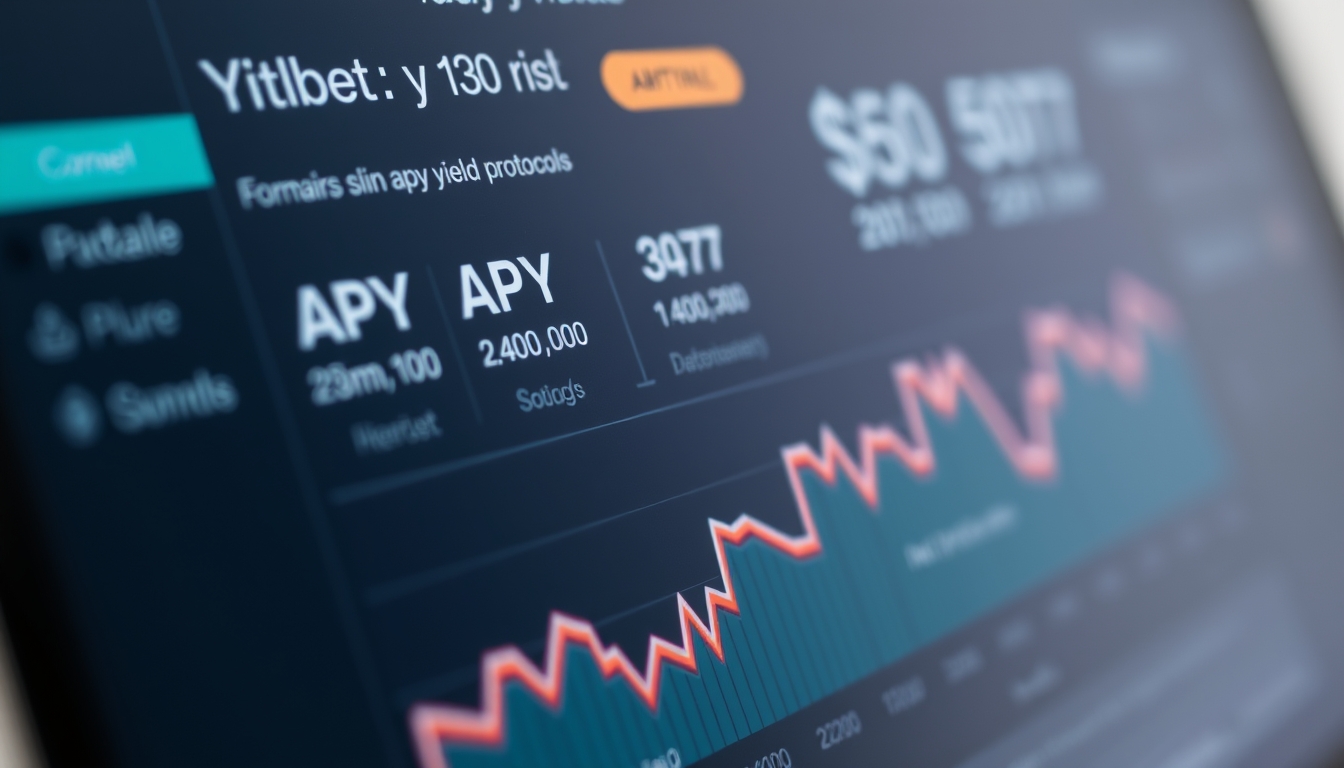 Agregador de yield DeFi dashboard mostrando APY entre protocolos em estilo editorial