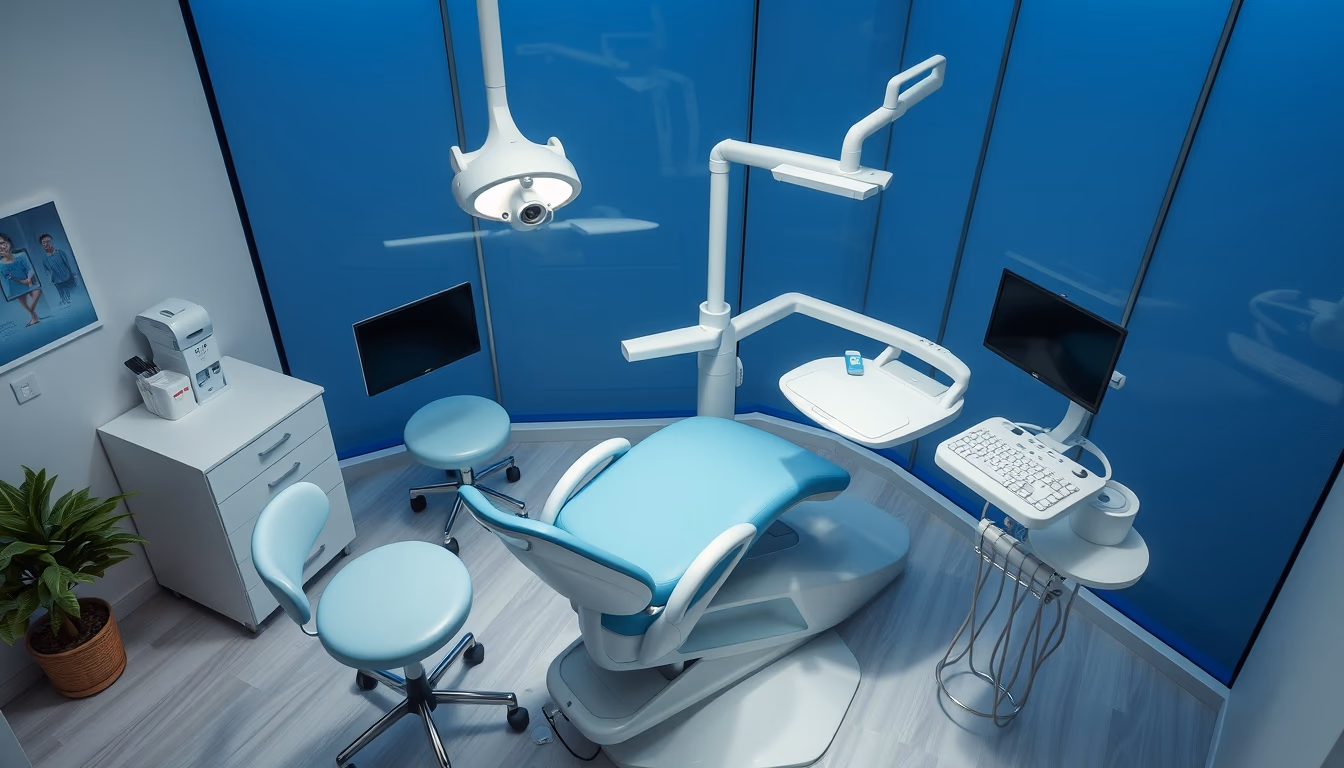 dental chair modern clinic in editorial style