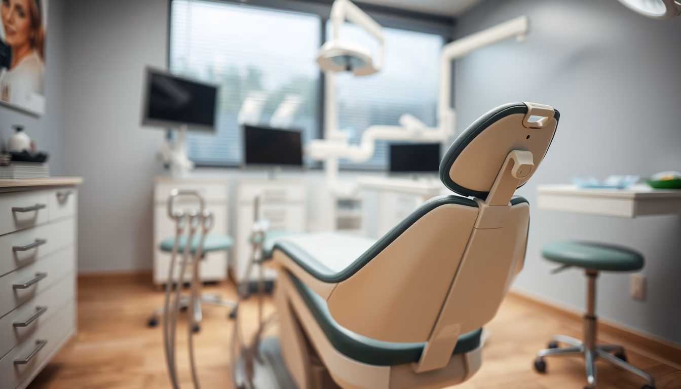 dental chair modern clinic in editorial style