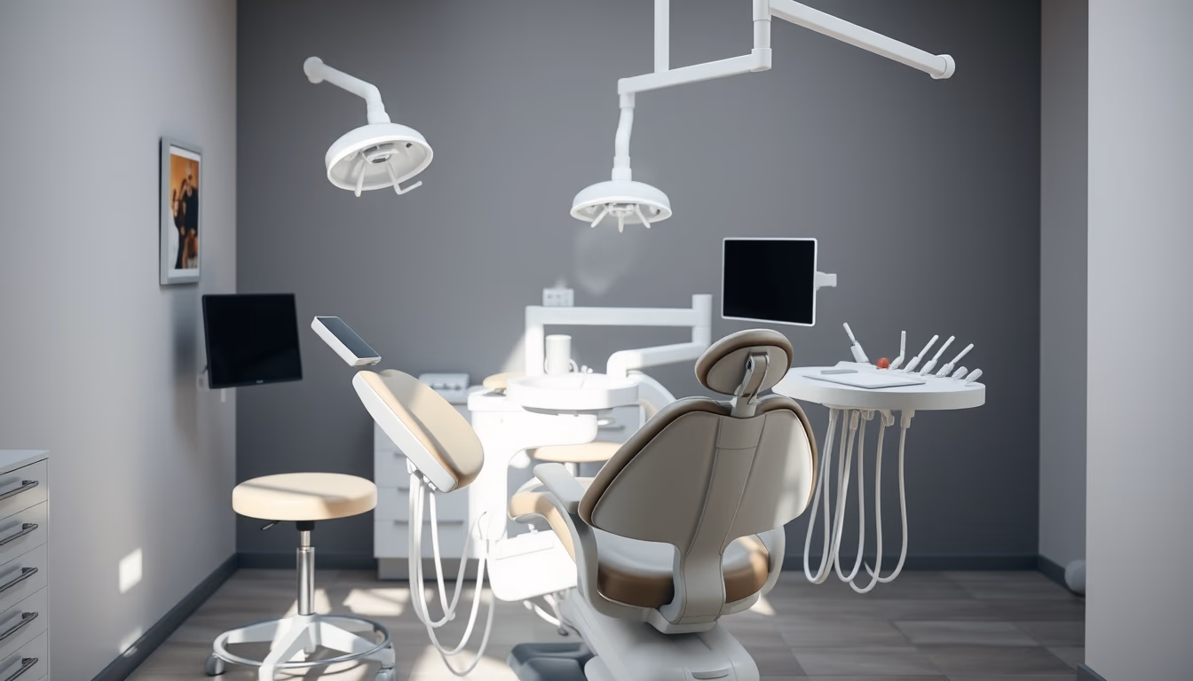 Cadeira odontológica modern clinic em estilo editorial