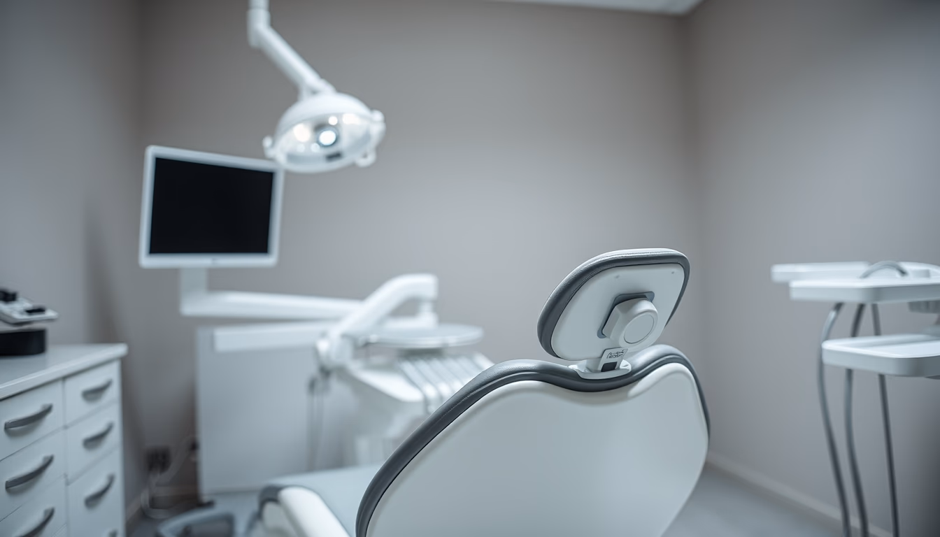dental chair modern clinic in editorial style