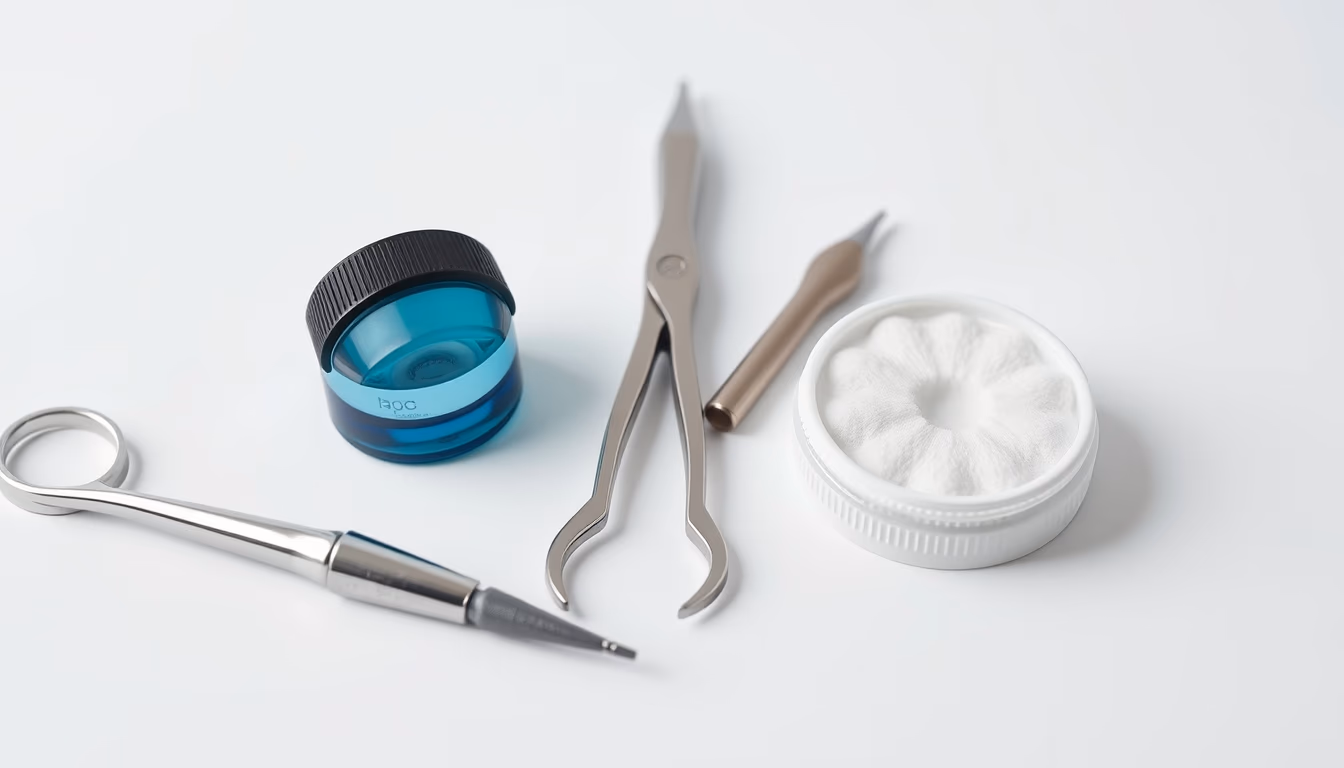 dermatology tools clean in editorial style