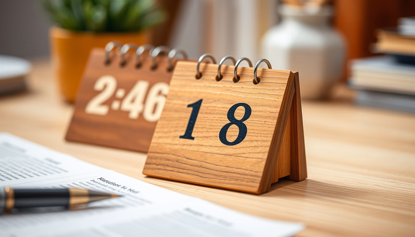 desk calendar wooden in editorial style