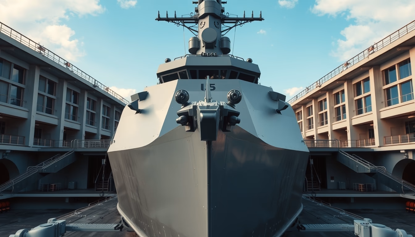 destroyer naval ship in editorial style