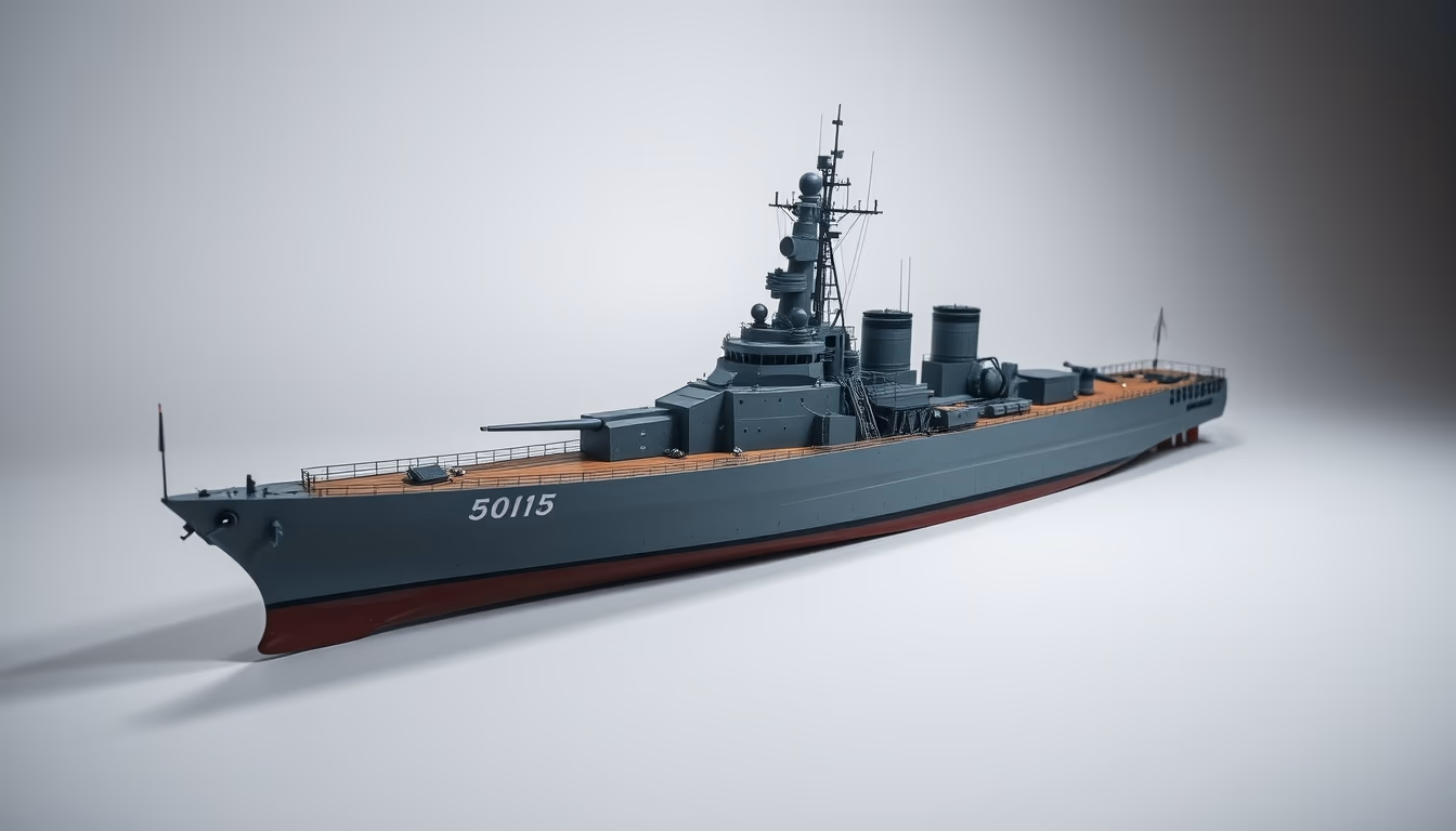 destroyer naval ship in editorial style