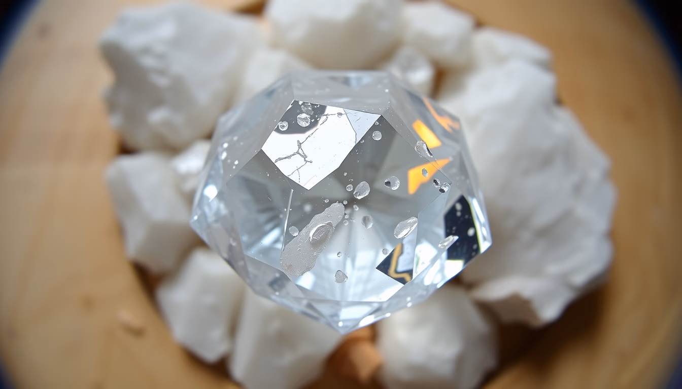 diamond rough crystal in editorial style