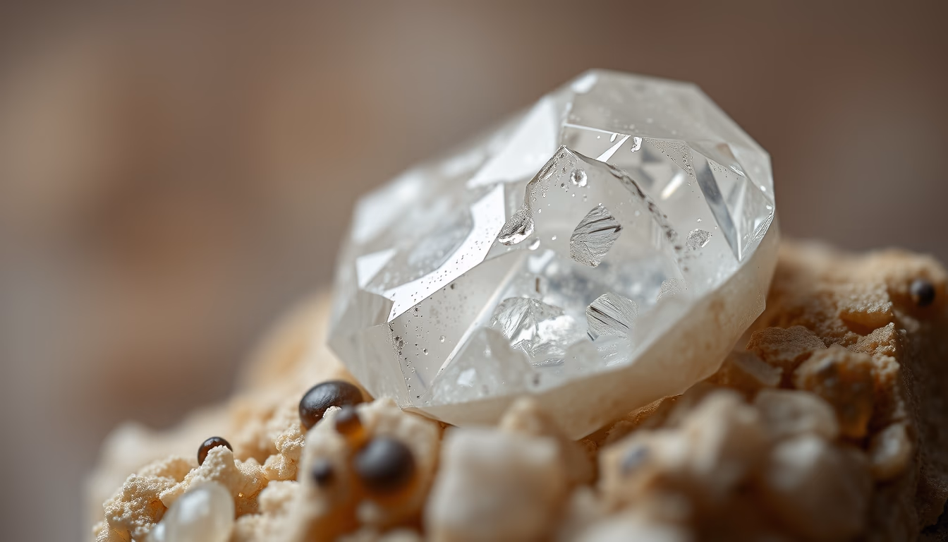 diamond rough crystal in editorial style