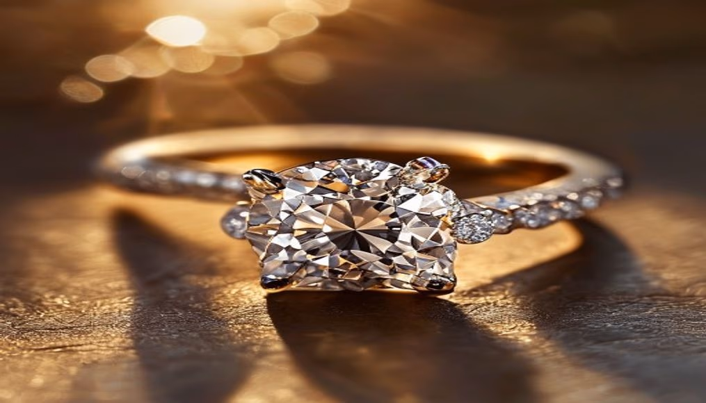 Diamond solitaire ring 5 carat platinum em fotografia editorial de luxo