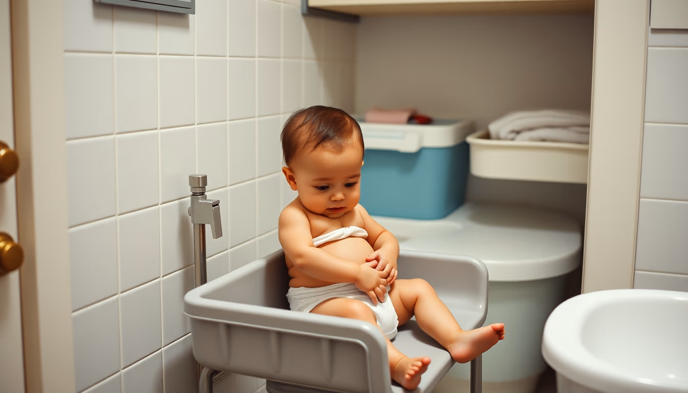 diaper changing station in editorial style