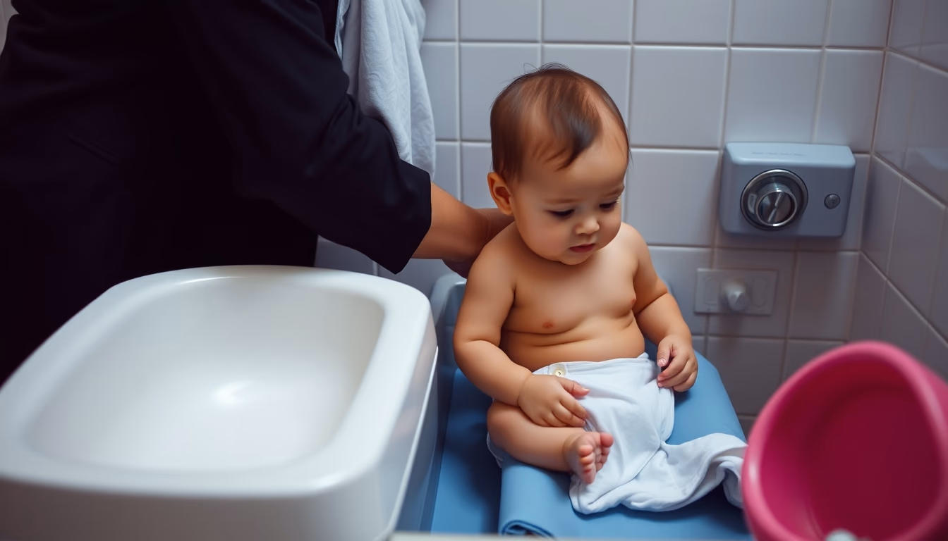 diaper changing station in editorial style