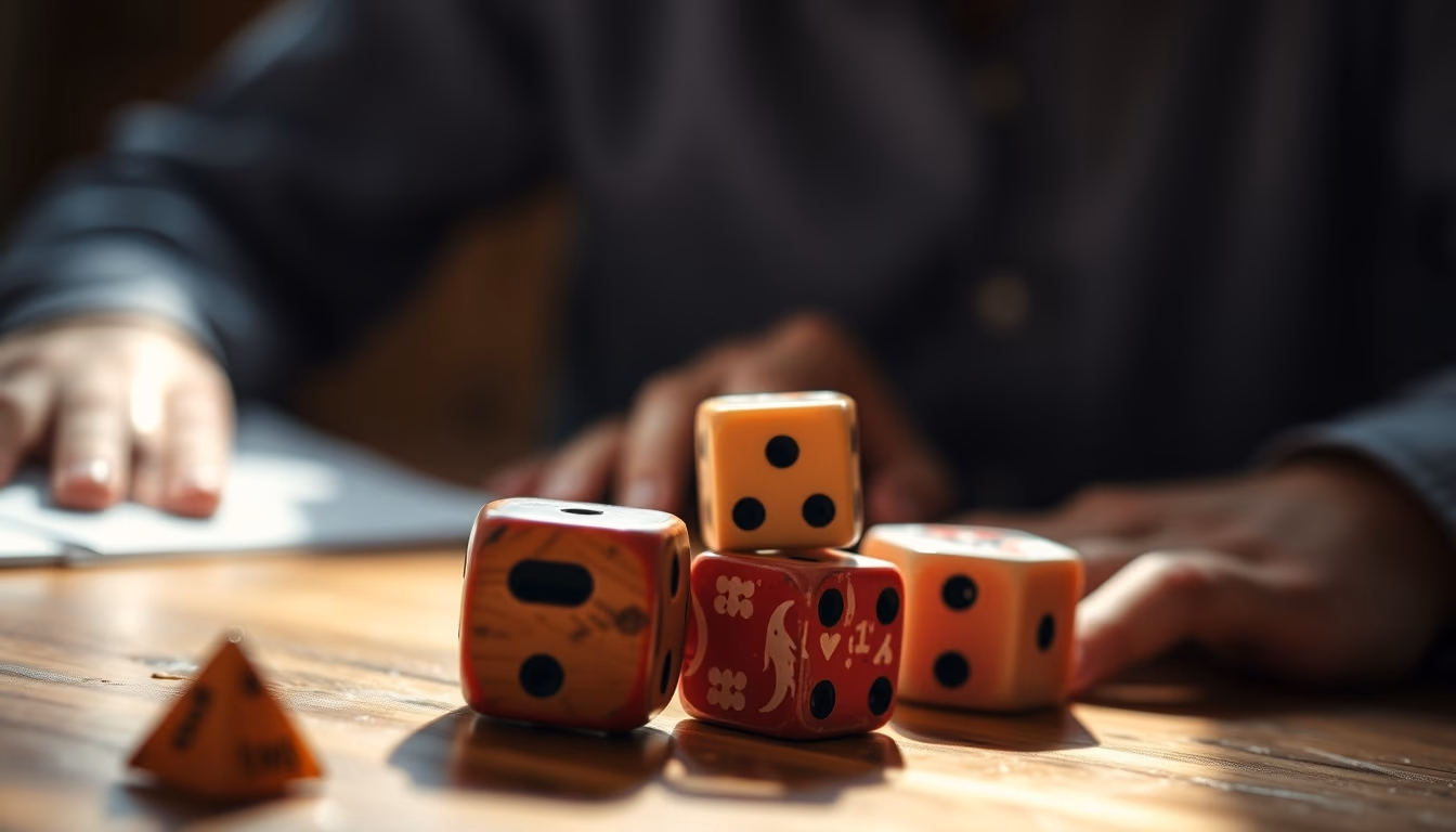 dice rpg fantasy in editorial style