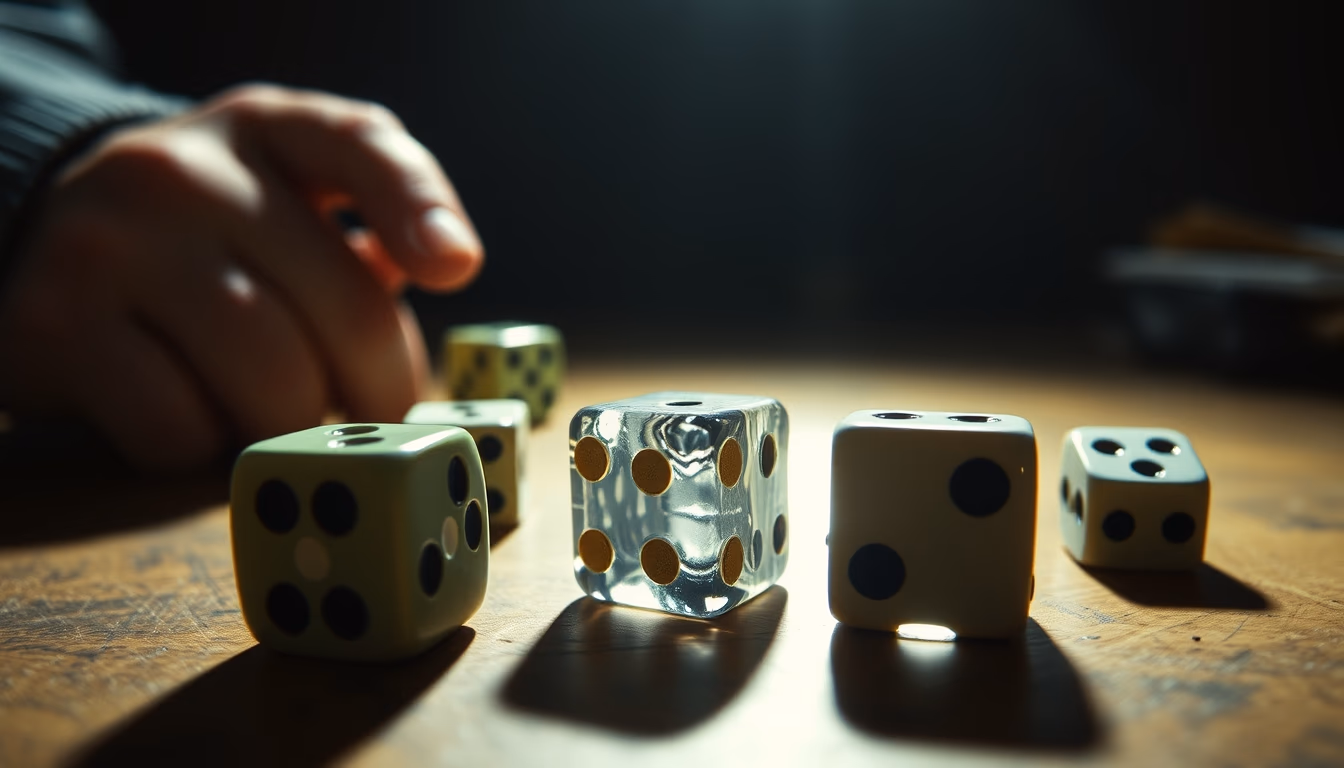 dice rpg fantasy in editorial style