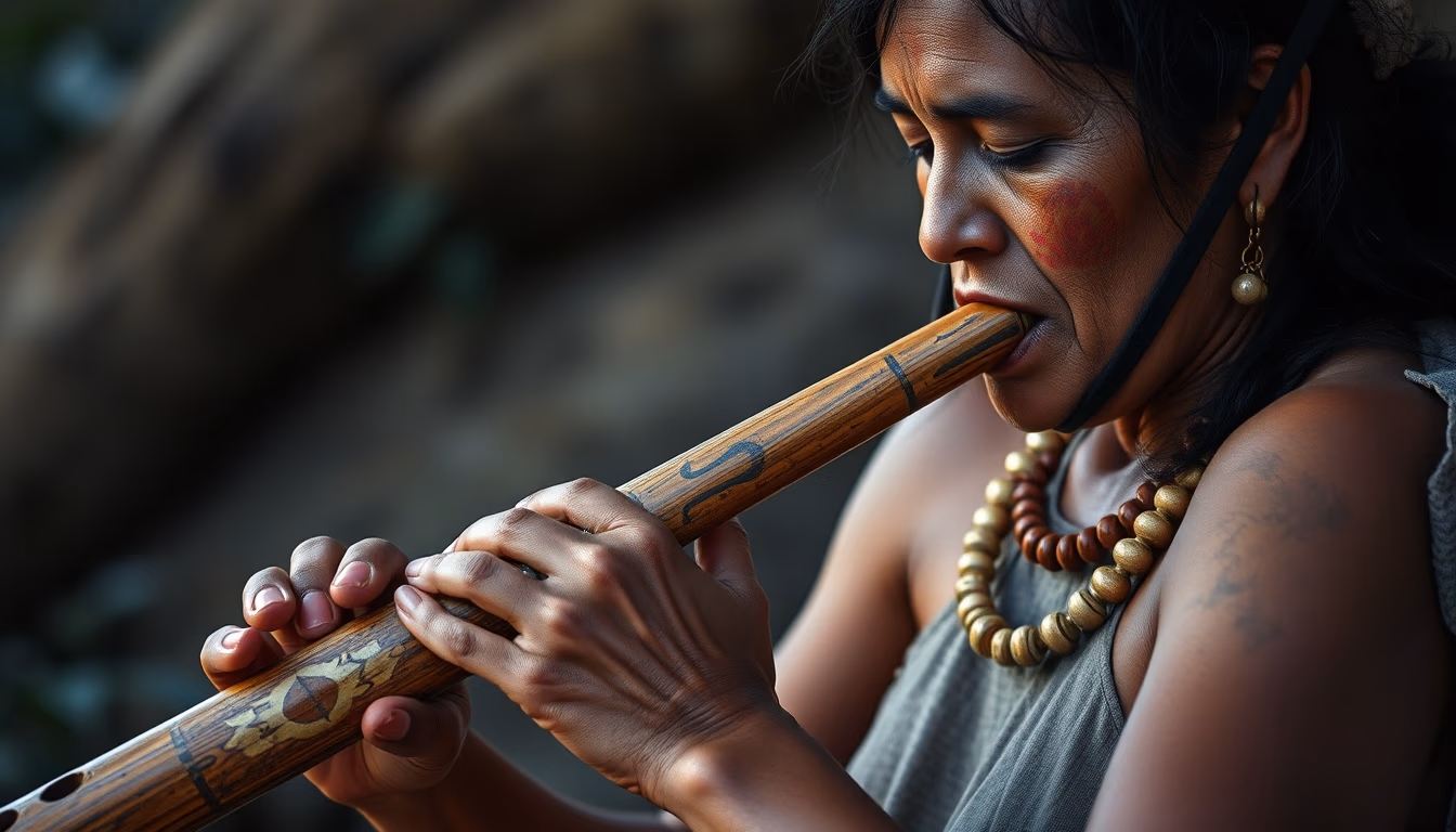 didgeridoo aboriginal in editorial style
