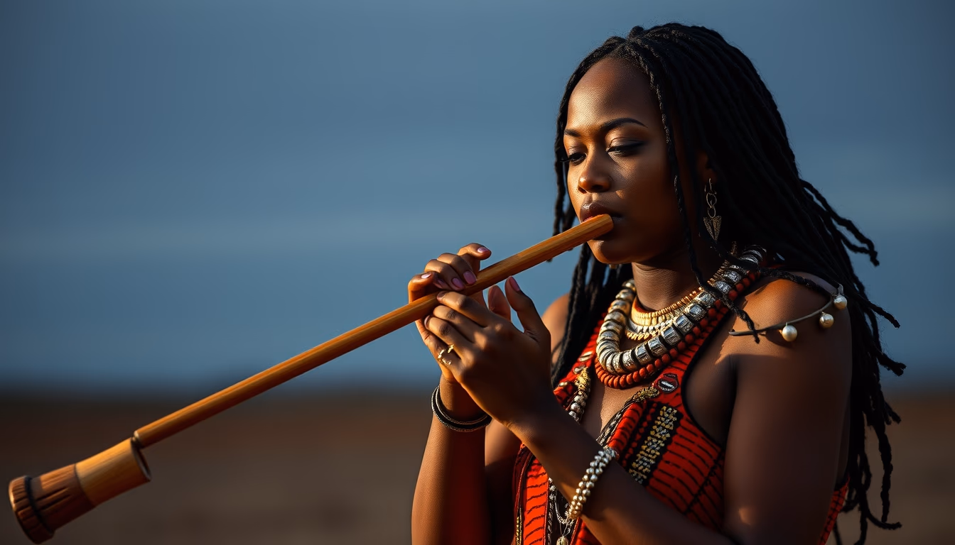 didgeridoo aboriginal in editorial style