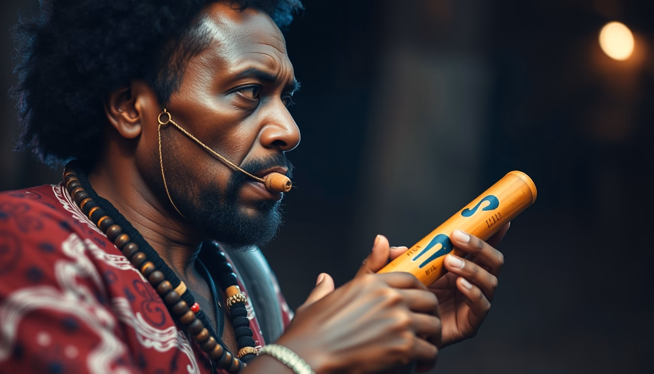 didgeridoo aboriginal in editorial style