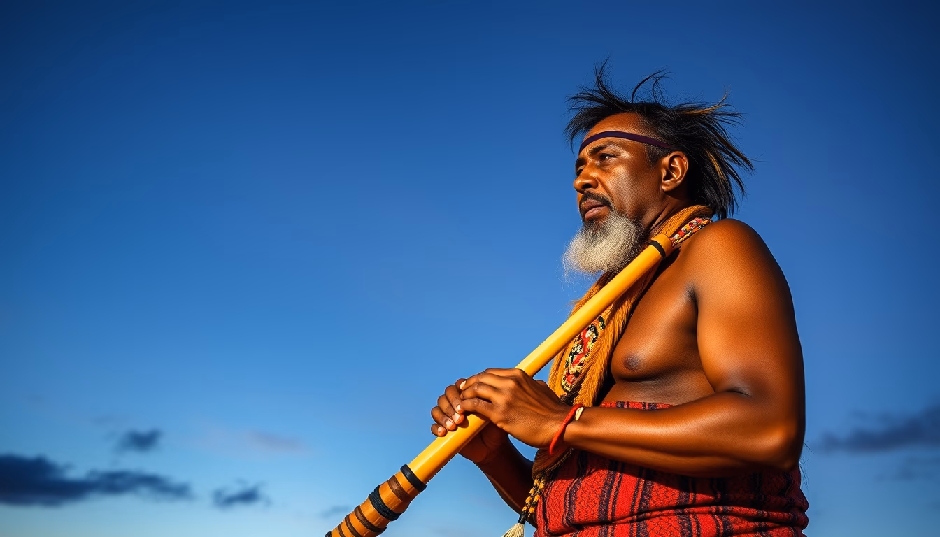 Didgeridoo aboriginal em estilo editorial