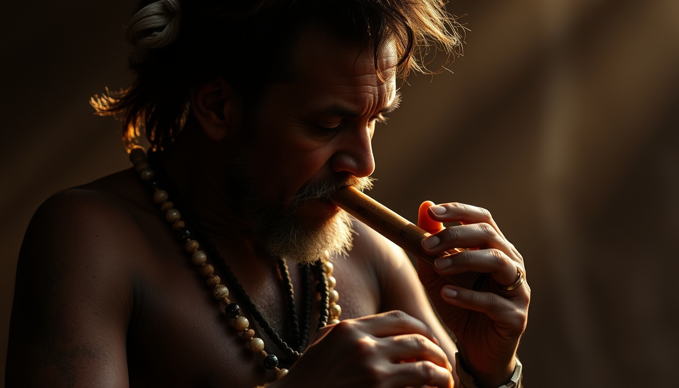 didgeridoo aboriginal in editorial style