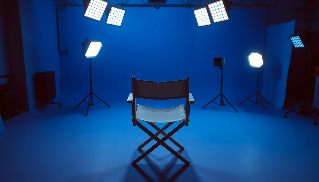 director chair empty studio in editorial style