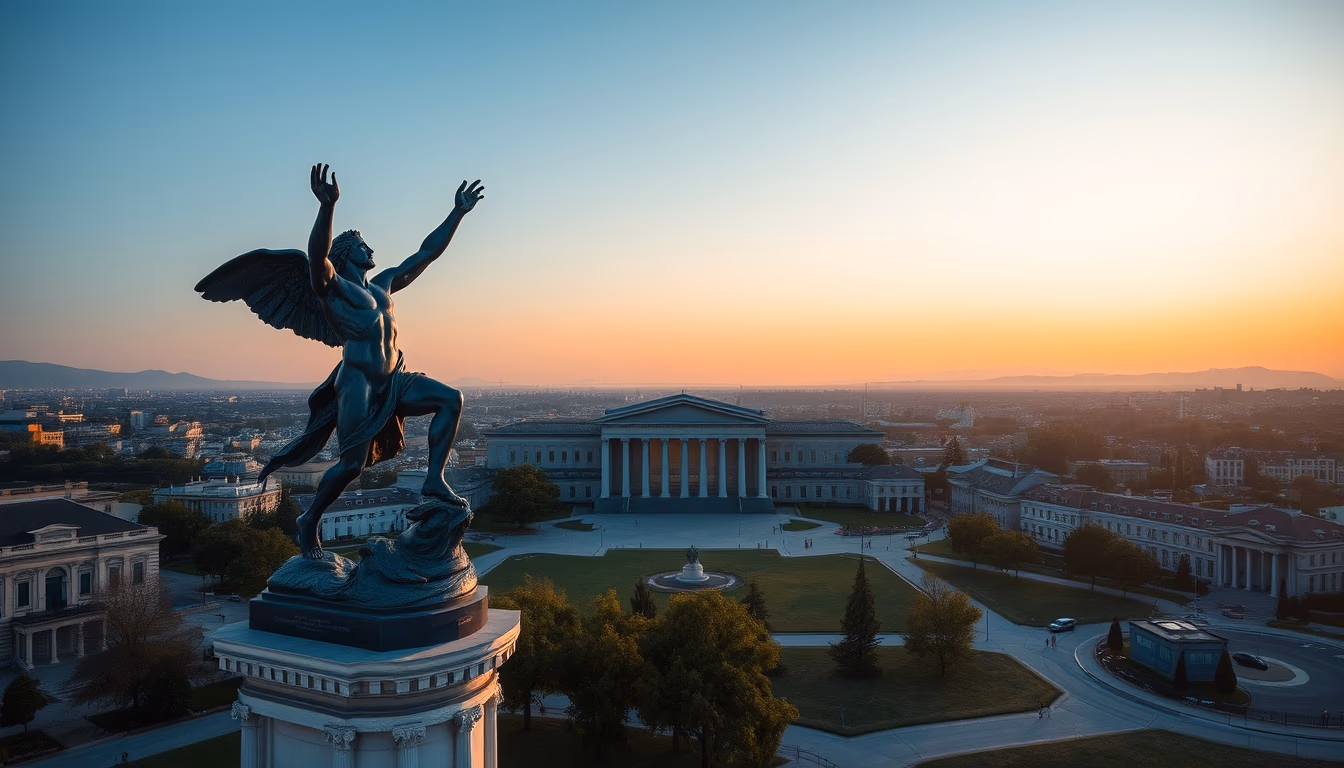 discobolus statue greek in editorial style