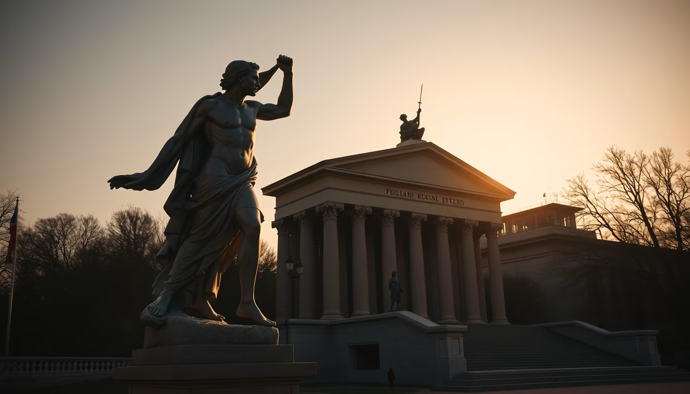 discobolus statue greek in editorial style