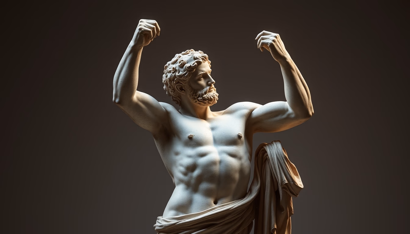 discobolus statue greek in editorial style