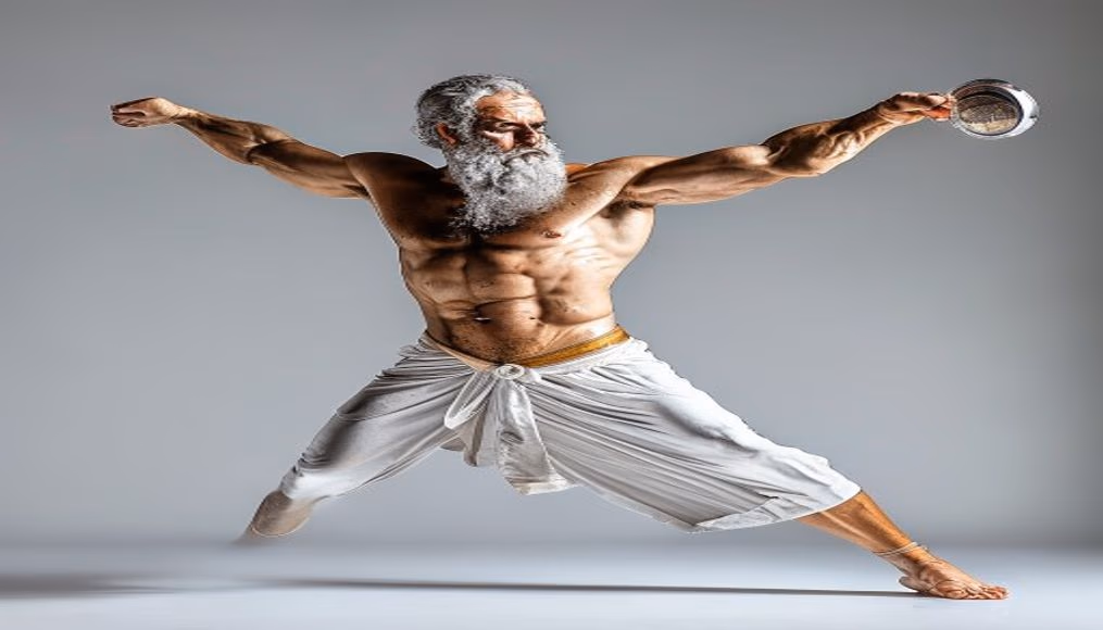 discobolus thrower greek in editorial style