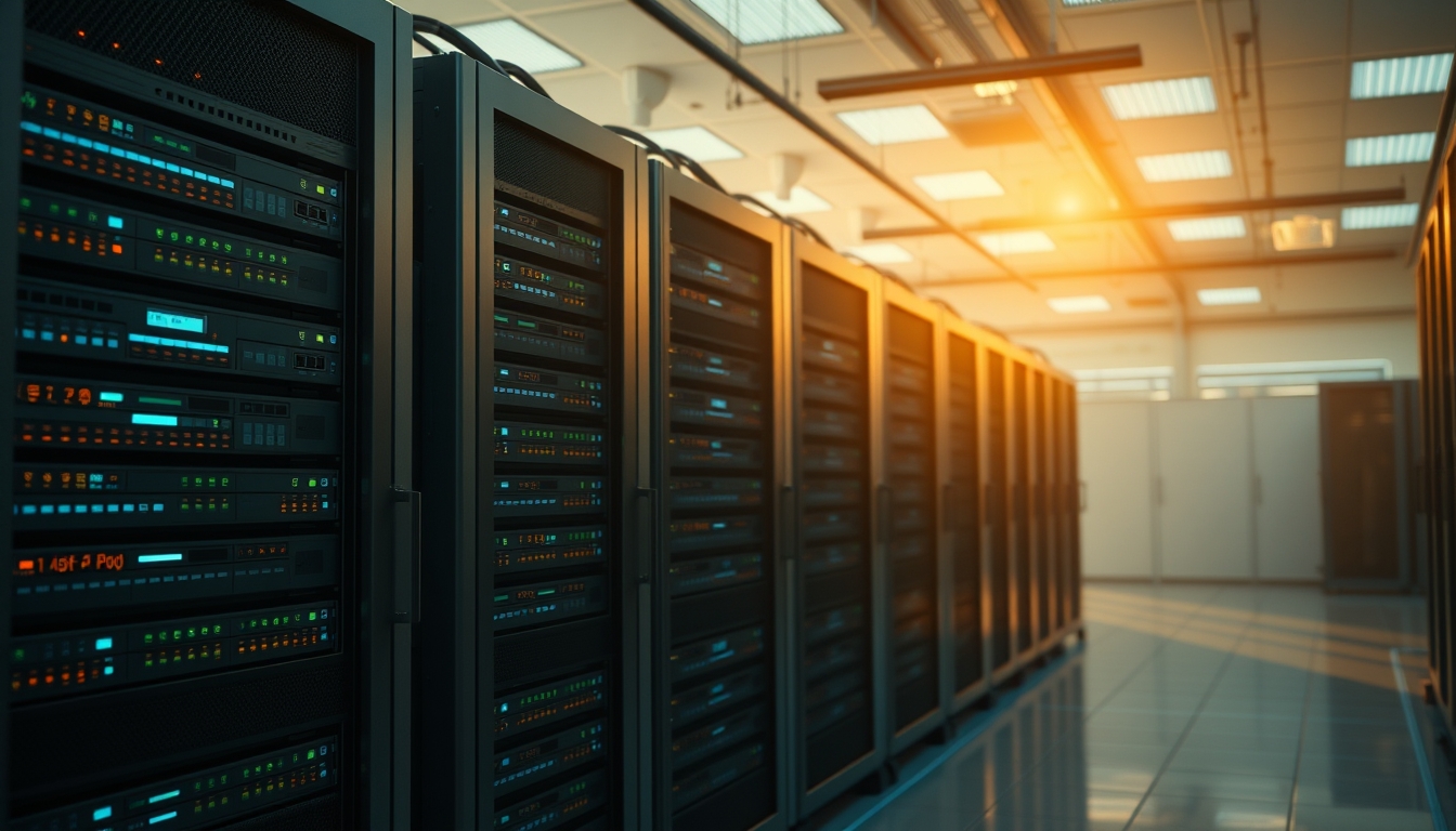 distributed ledger multiple servers in data center in editorial style