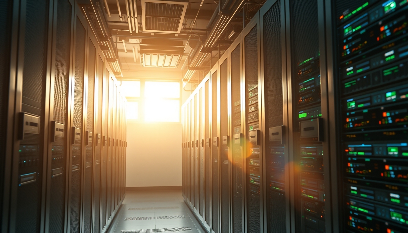 distributed ledger multiple servers in data center in editorial style