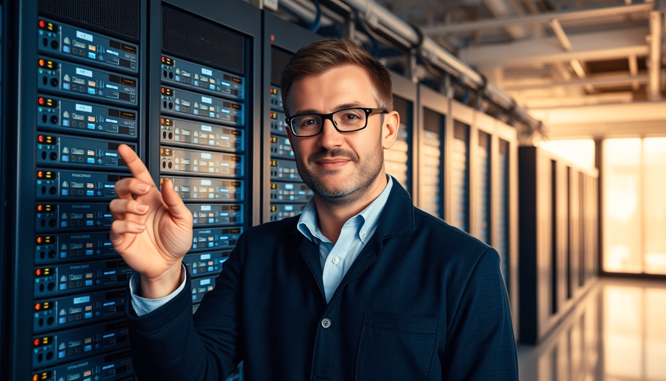 distributed ledger multiple servers in data center in editorial style
