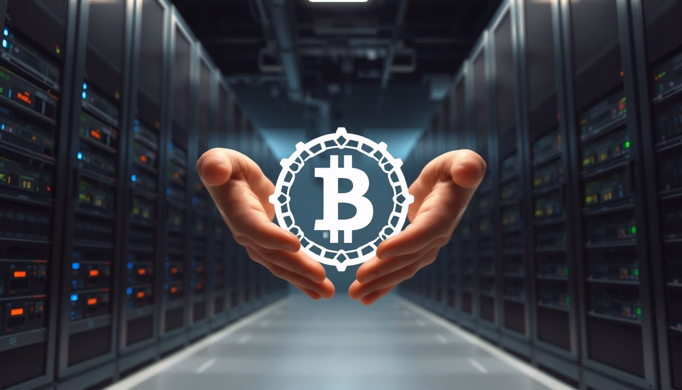 distributed ledger multiple servers in data center in editorial style