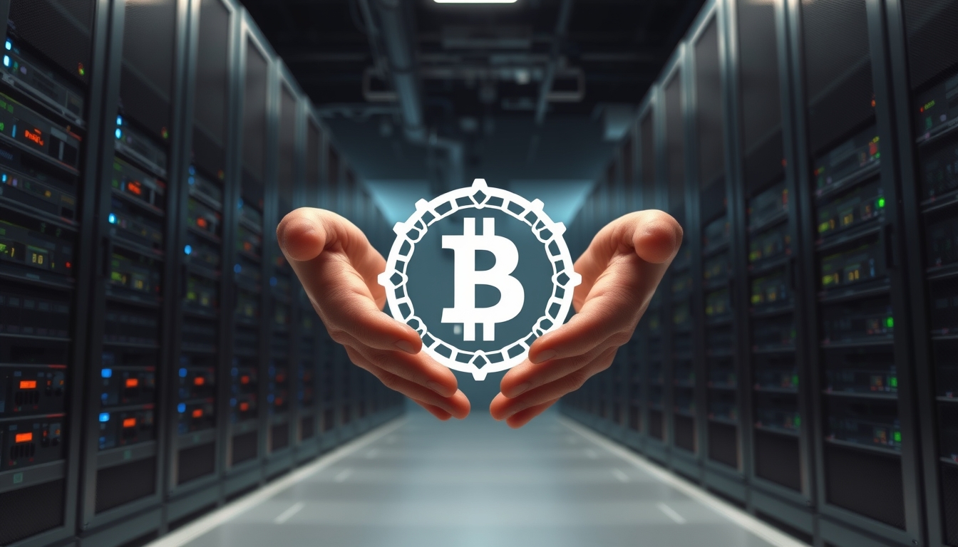 distributed ledger multiple servers in data center in editorial style