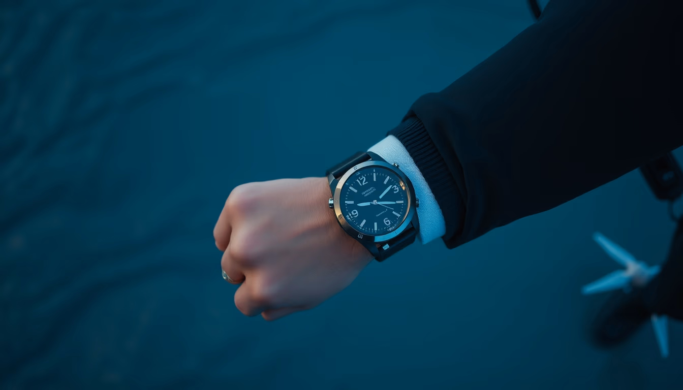 dive computer wrist in editorial style