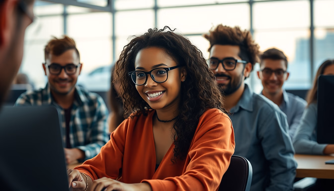 diverse software engineering team in modern co-working space in editorial style