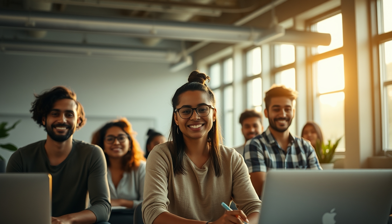 Time de engenharia de software em coworking brasileiro em estilo editorial