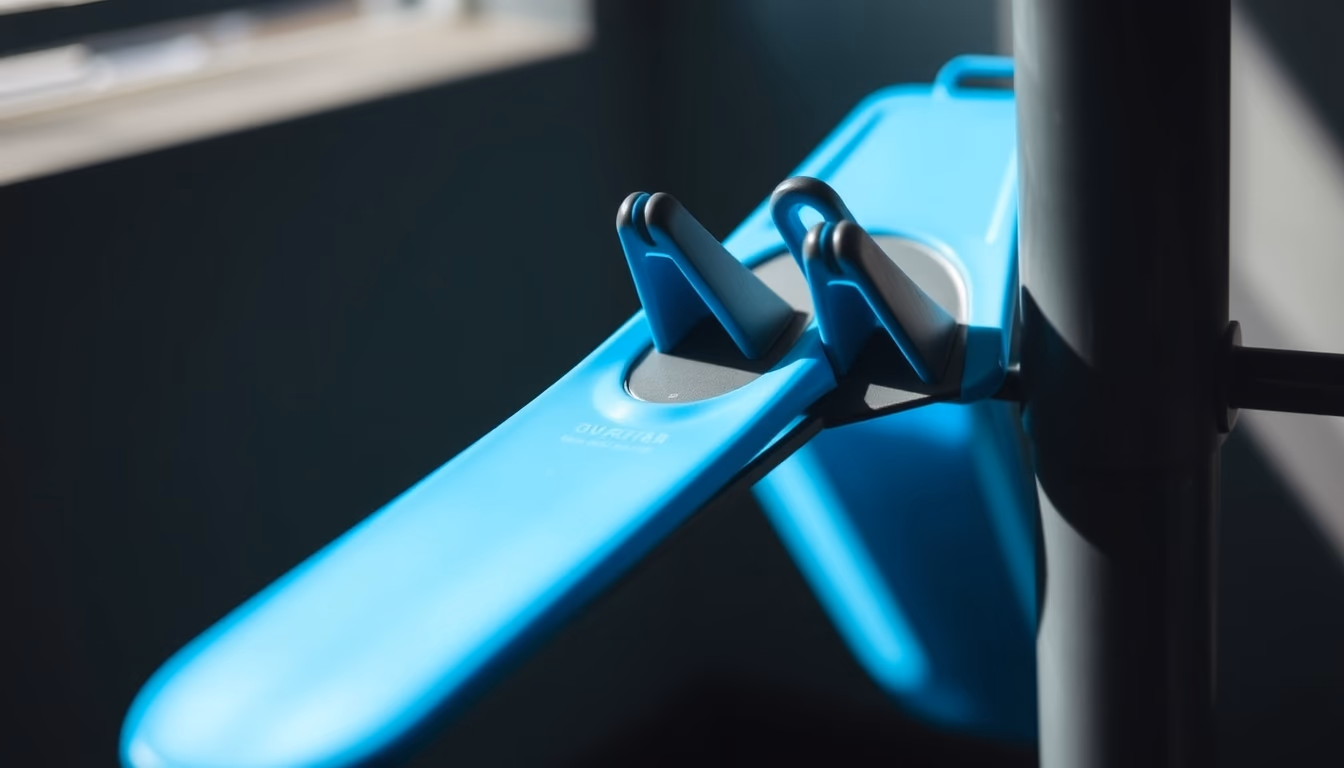 diving fins blue rack in editorial style