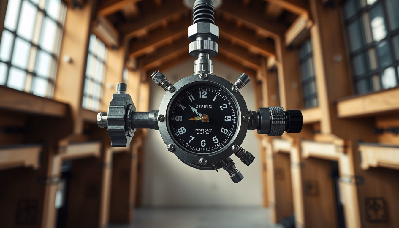 diving regulator detail in editorial style