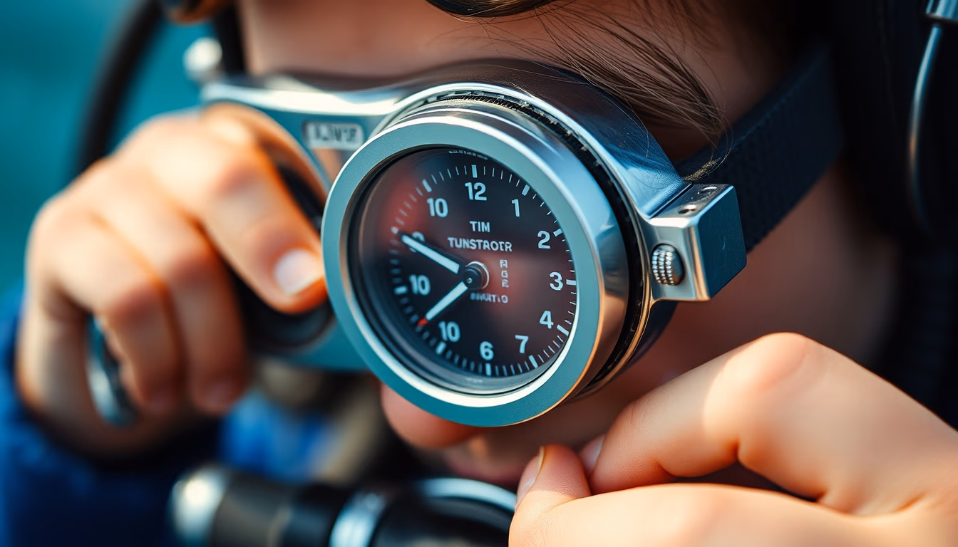 diving regulator detail in editorial style